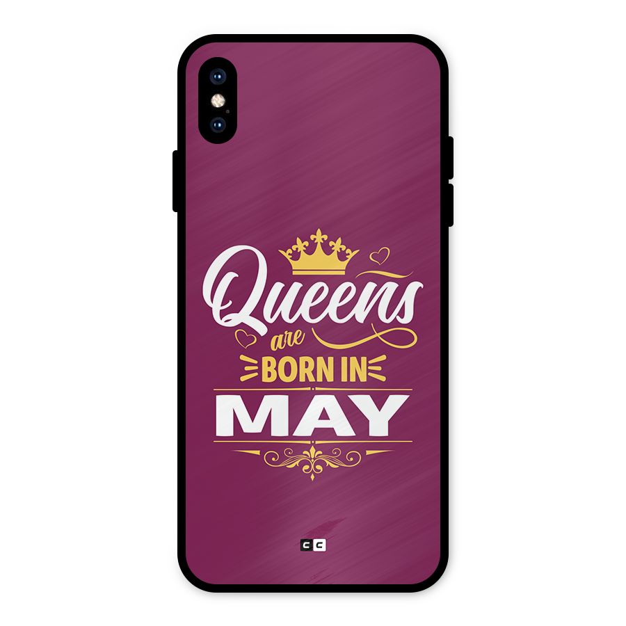 May Born Queens Metal Back Case for iPhone XS Max
