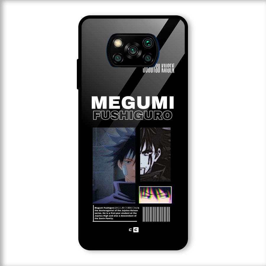 Megumi Fushiguro Glass Back Case for Poco X3