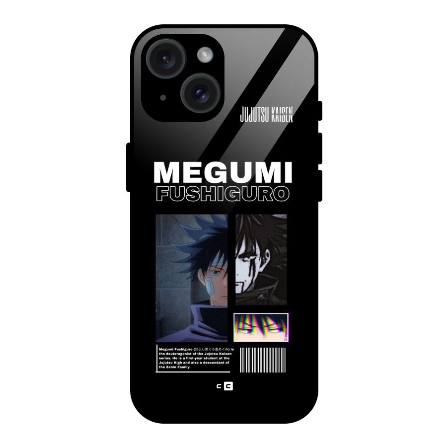 Megumi Fushiguro Glass Back Case for iPhone 15