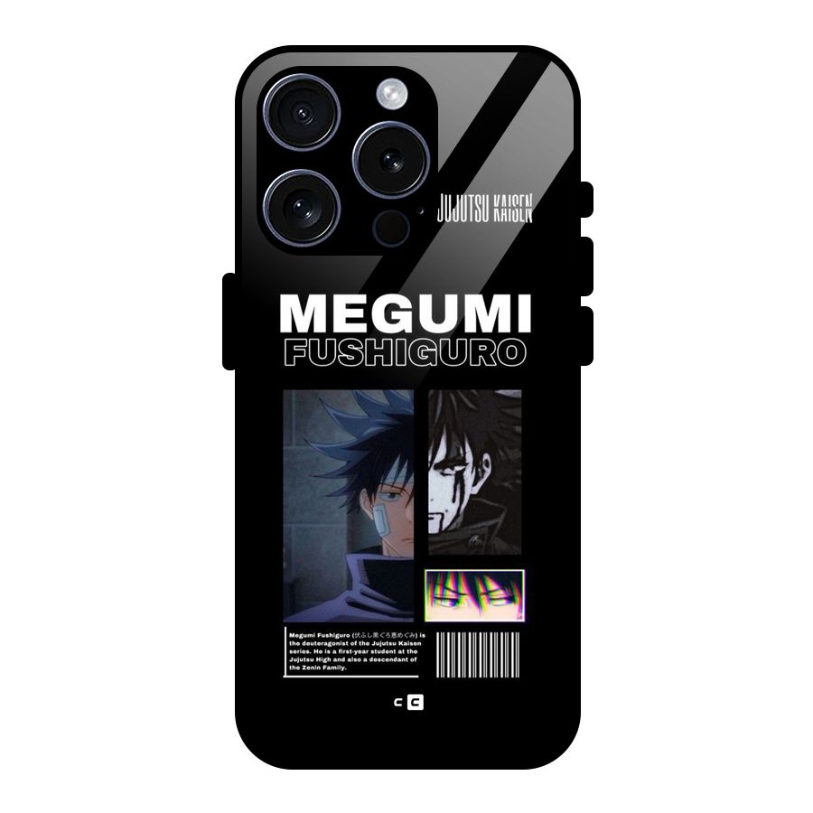 Megumi Fushiguro Glass Back Case for iPhone 15 Pro