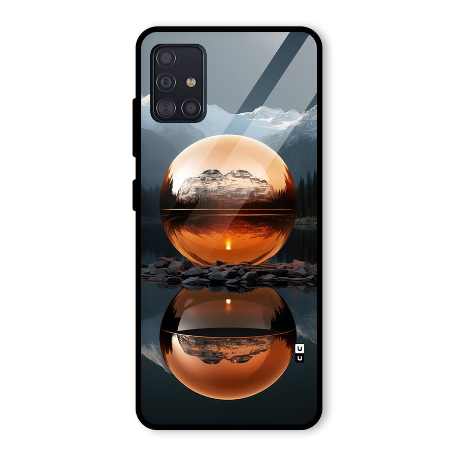 Metal Moon Glass Back Case for Galaxy A51