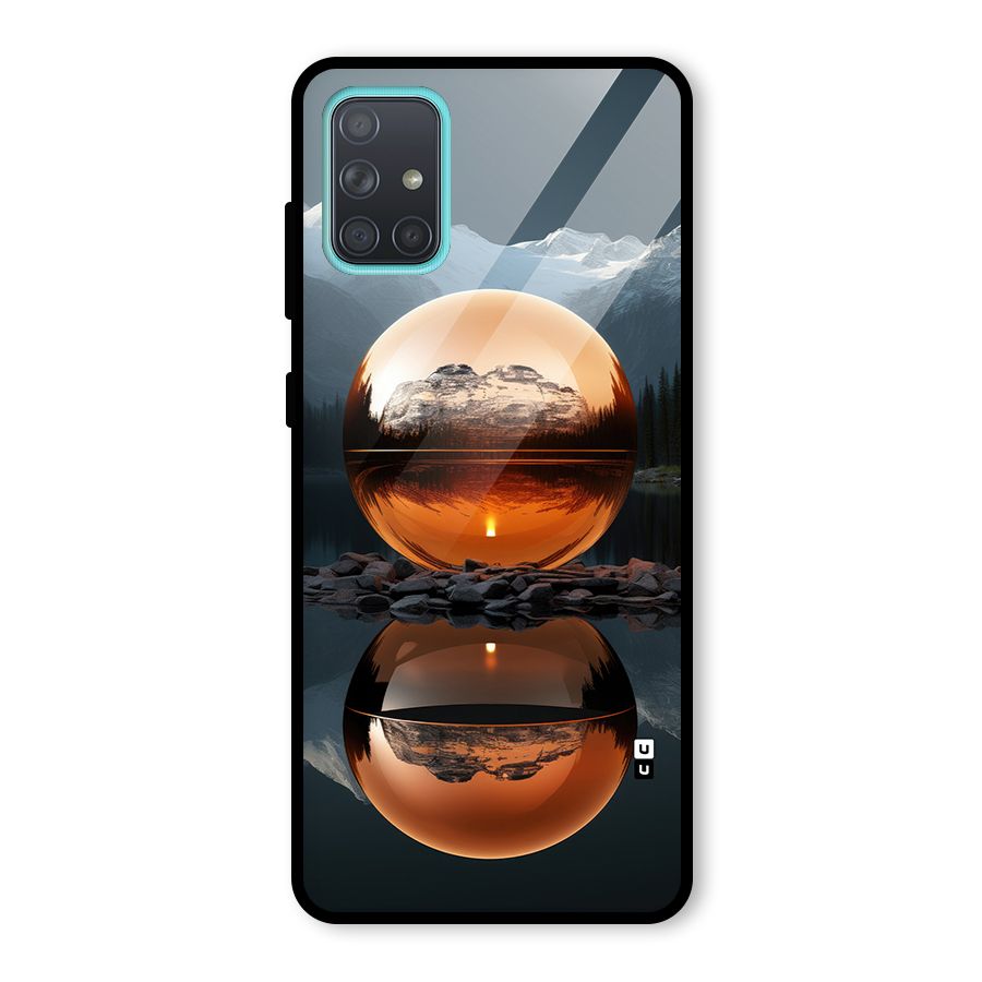 Metal Moon Glass Back Case for Galaxy A71