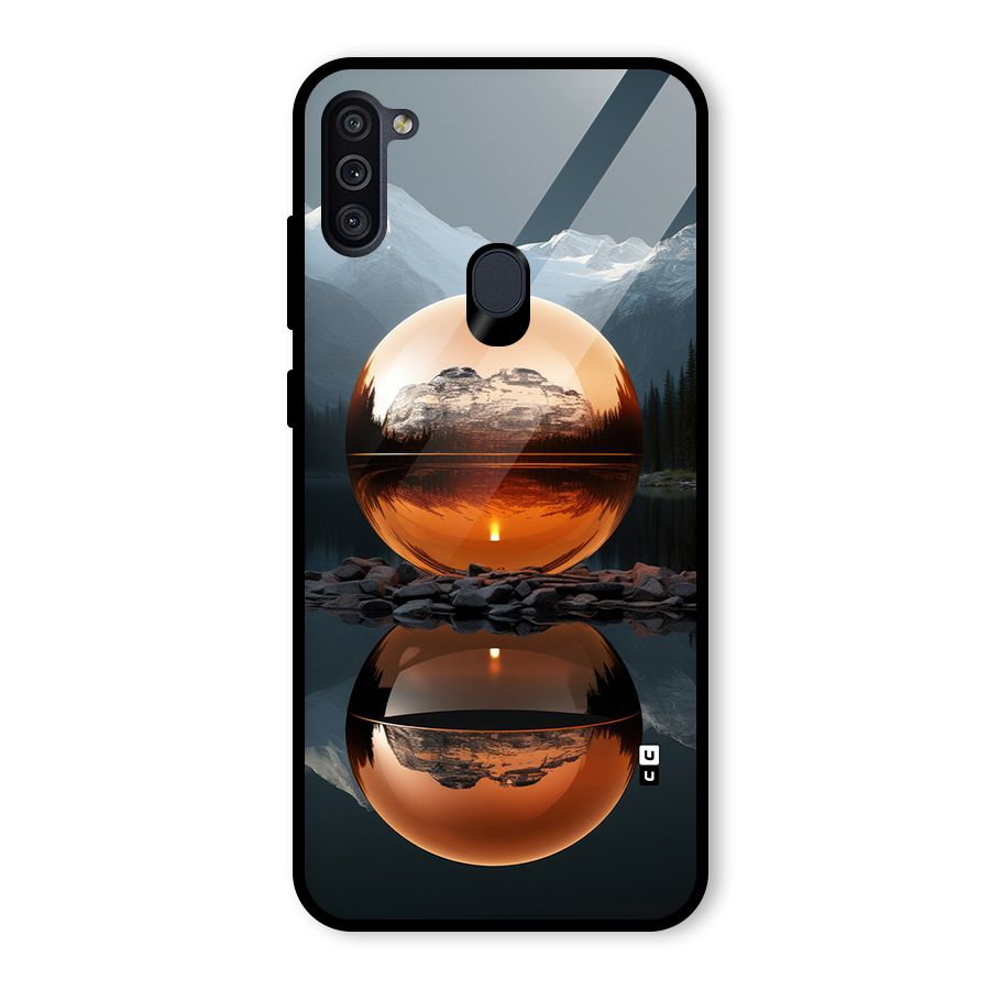 Metal Moon Glass Back Case for Galaxy M11