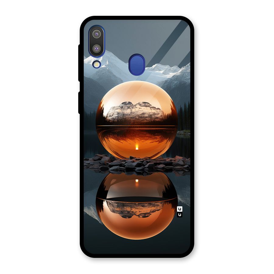 Metal Moon Glass Back Case for Galaxy M20