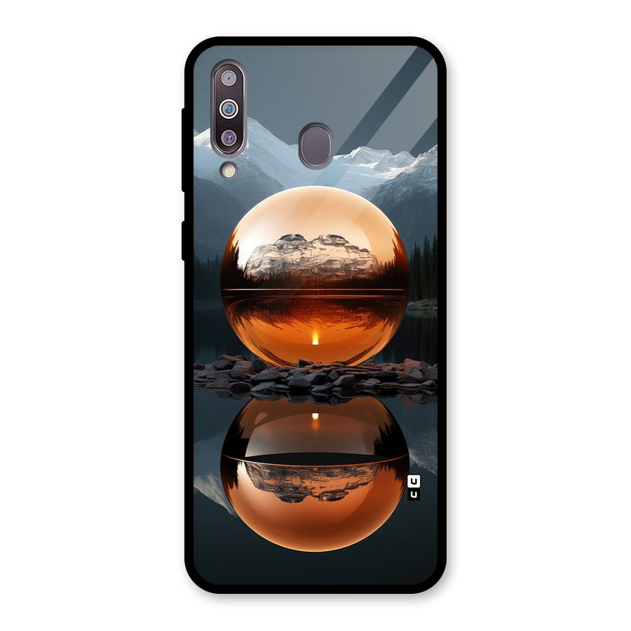 Metal Moon Glass Back Case for Galaxy M30