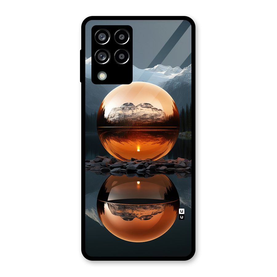 Metal Moon Glass Back Case for Galaxy M53 5G