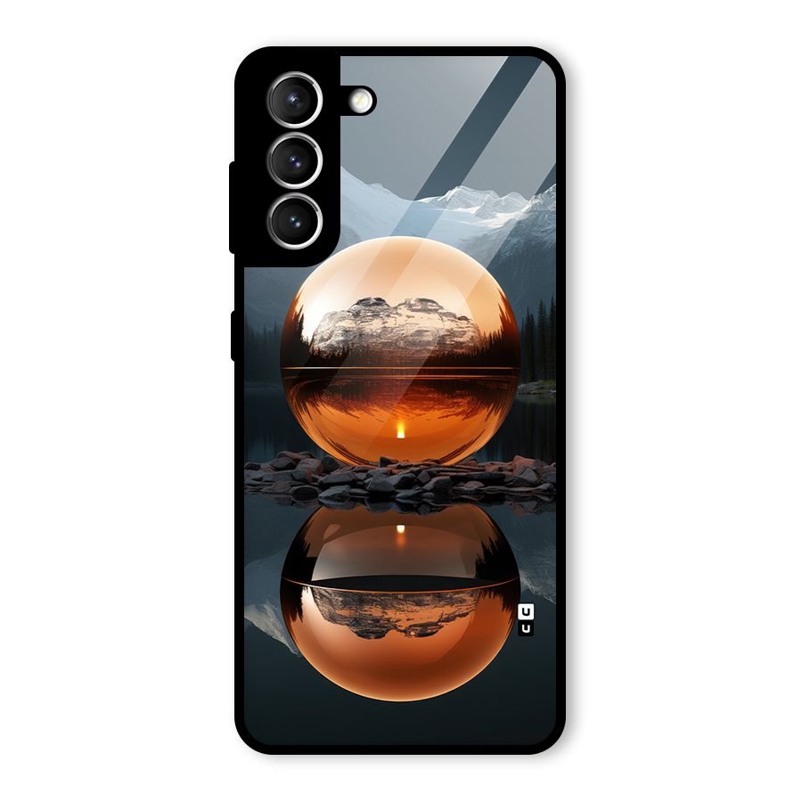 Metal Moon Glass Back Case for Galaxy S21 5G