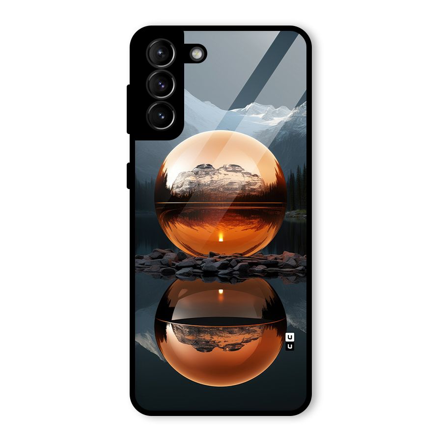 Metal Moon Glass Back Case for Galaxy S21 Plus