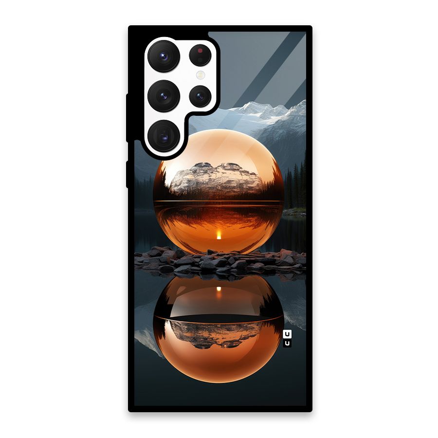 Metal Moon Glass Back Case for Galaxy S22 Ultra 5G