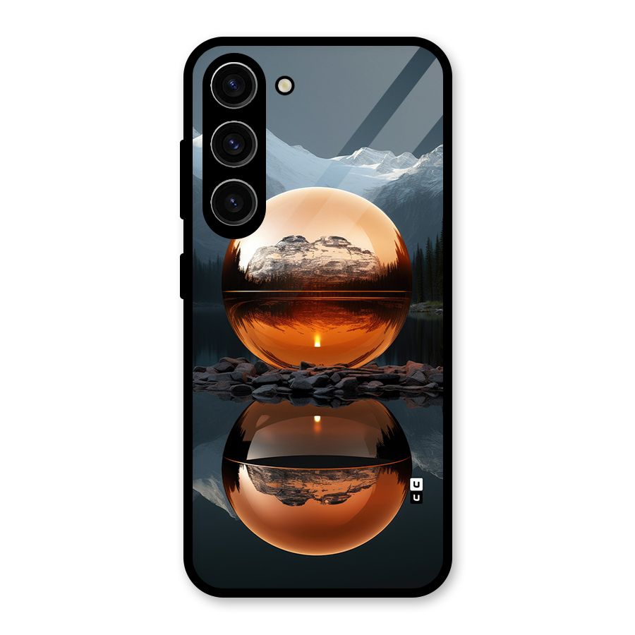 Metal Moon Glass Back Case for Galaxy S23