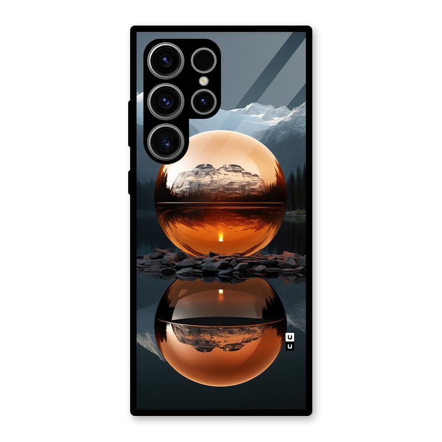 Metal Moon Glass Back Case for Galaxy S23 Ultra
