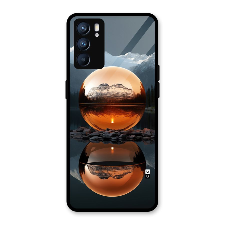 Metal Moon Glass Back Case for Oppo Reno6 5G