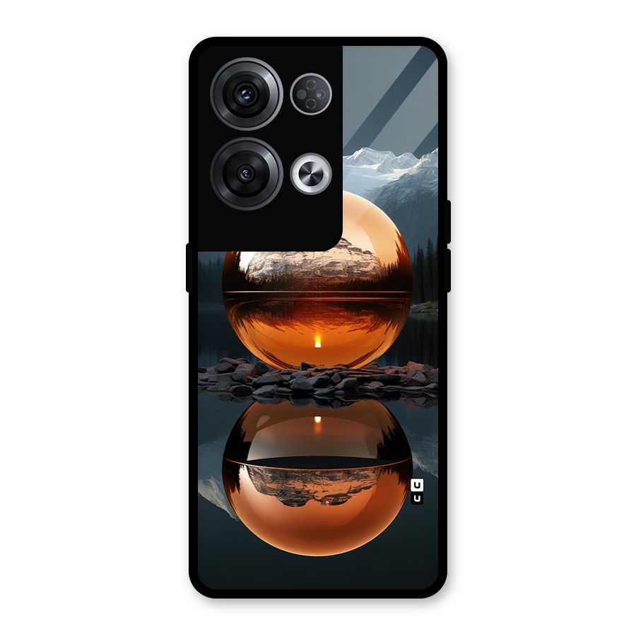 Metal Moon Glass Back Case for Oppo Reno8 Pro 5G
