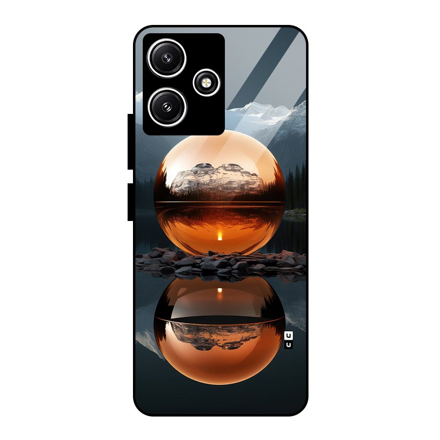 Metal Moon Glass Back Case for Poco M6 Pro