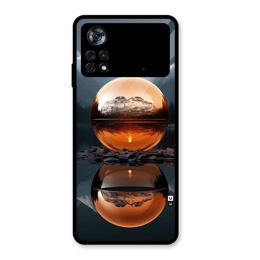 Metal Moon Glass Back Case for Poco X4 Pro 5G