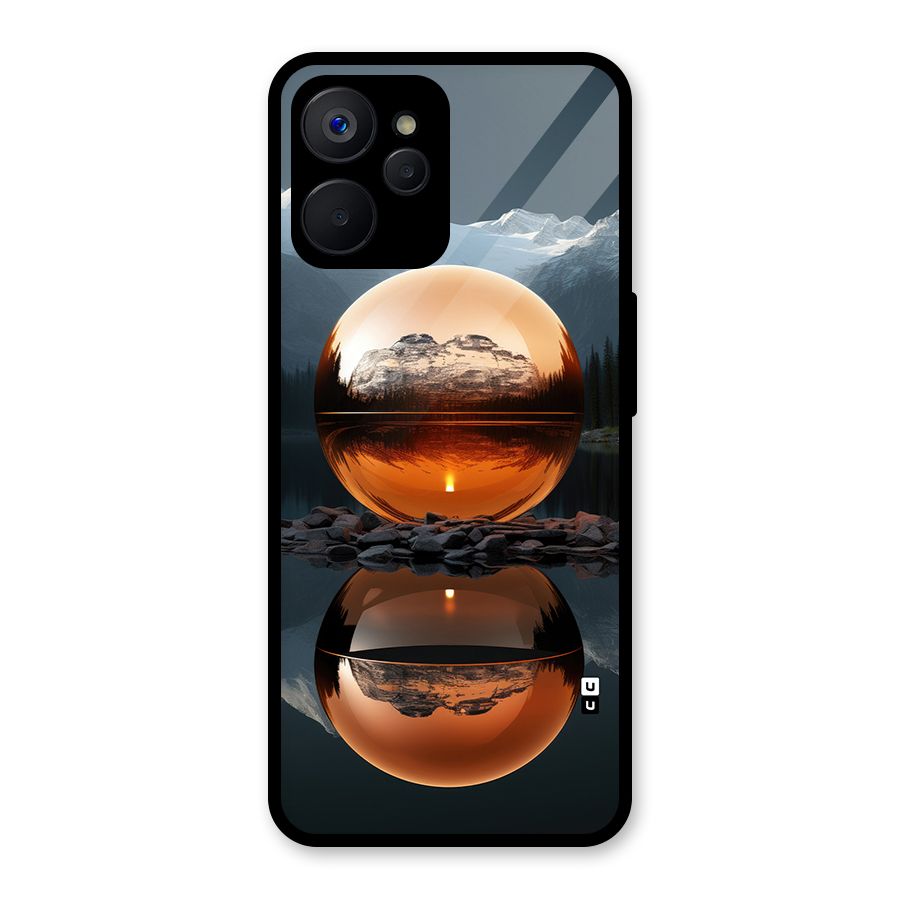 Metal Moon Glass Back Case for Realme 9i 5G
