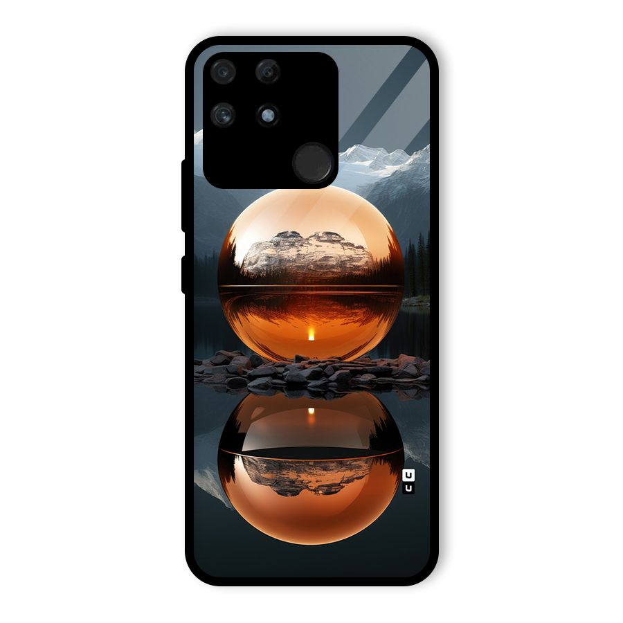 Metal Moon Glass Back Case for Realme Narzo 50A