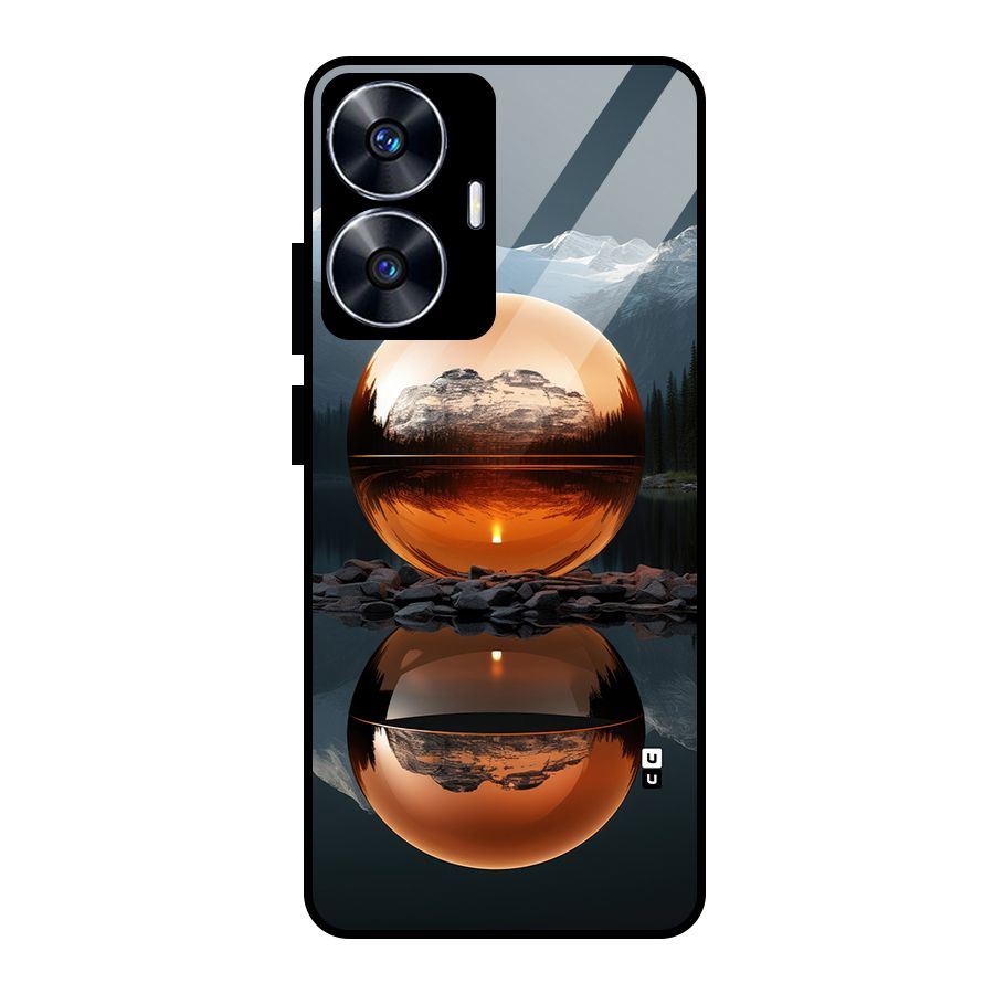 Metal Moon Glass Back Case for Realme Narzo N55