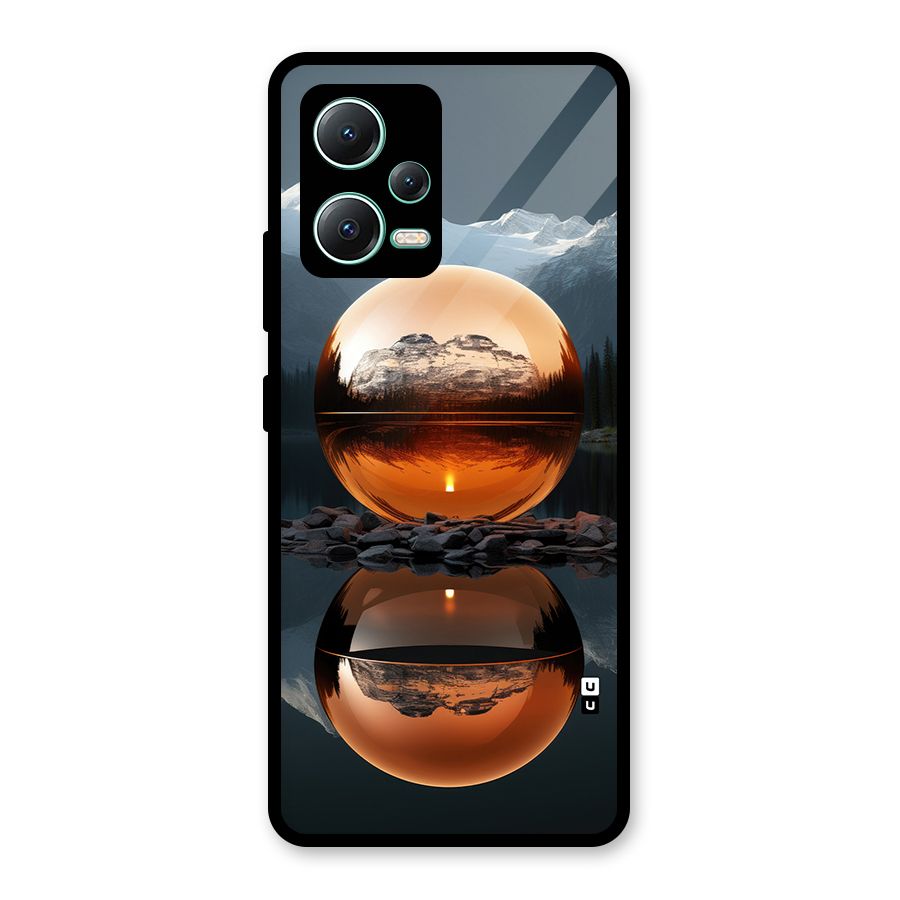 Metal Moon Glass Back Case for Redmi Note 12 5G