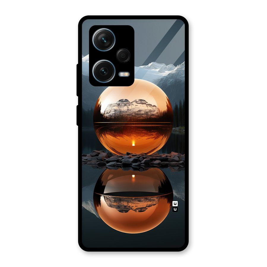 Metal Moon Glass Back Case for Redmi Note 12 Pro Plus 5G