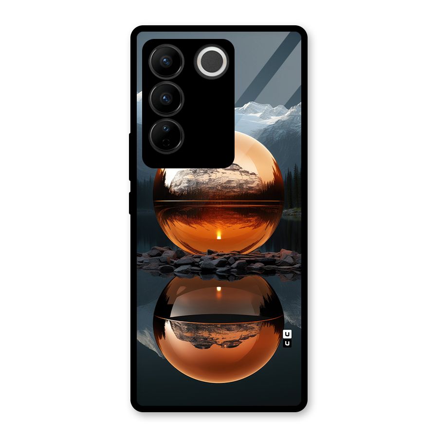 Metal Moon Glass Back Case for Vivo V27