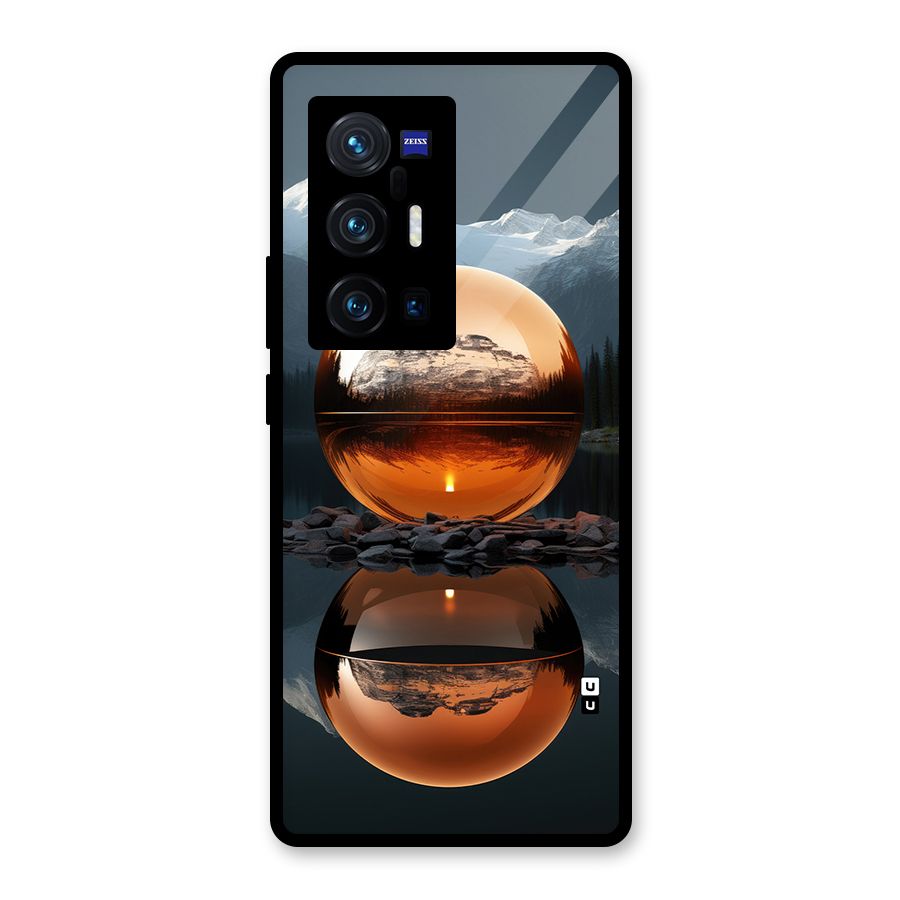 Metal Moon Glass Back Case for Vivo X70 Pro Plus
