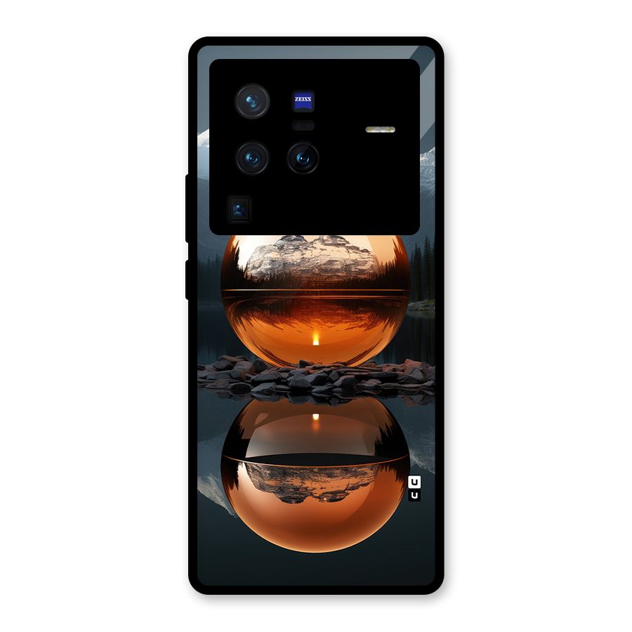 Metal Moon Glass Back Case for Vivo X80 Pro