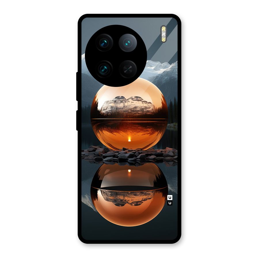 Metal Moon Glass Back Case for Vivo X90 Pro
