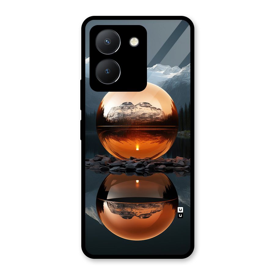 Metal Moon Glass Back Case for Vivo Y36