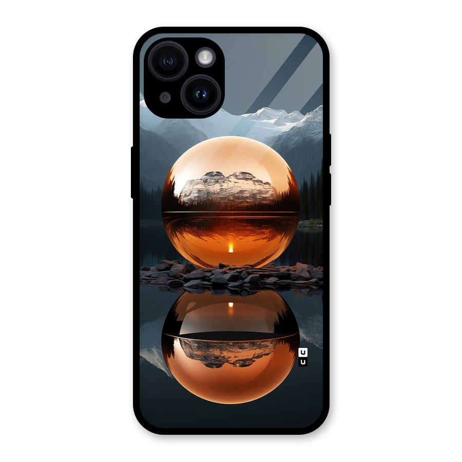 Metal Moon Glass Back Case for iPhone 14