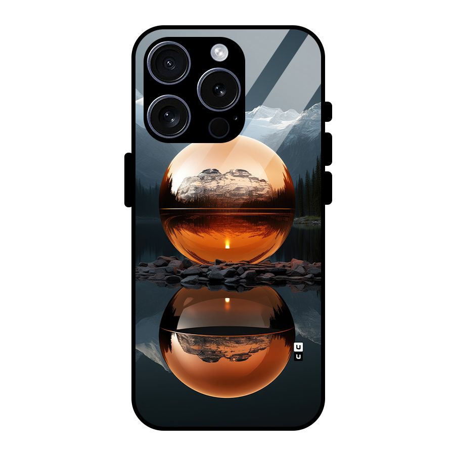 Metal Moon Glass Back Case for iPhone 15 Pro