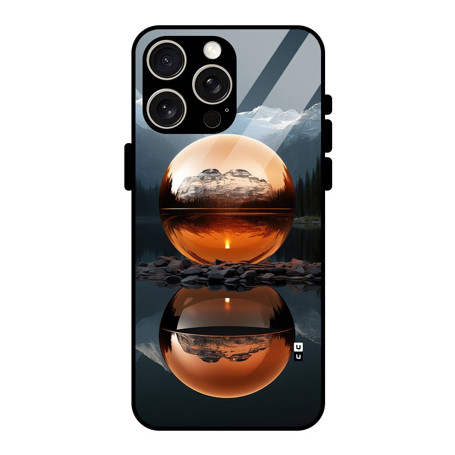 Metal Moon Glass Back Case for iPhone 15 Pro Max