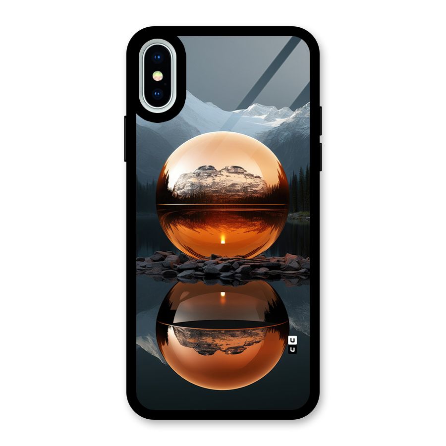 Metal Moon Glass Back Case for iPhone XS