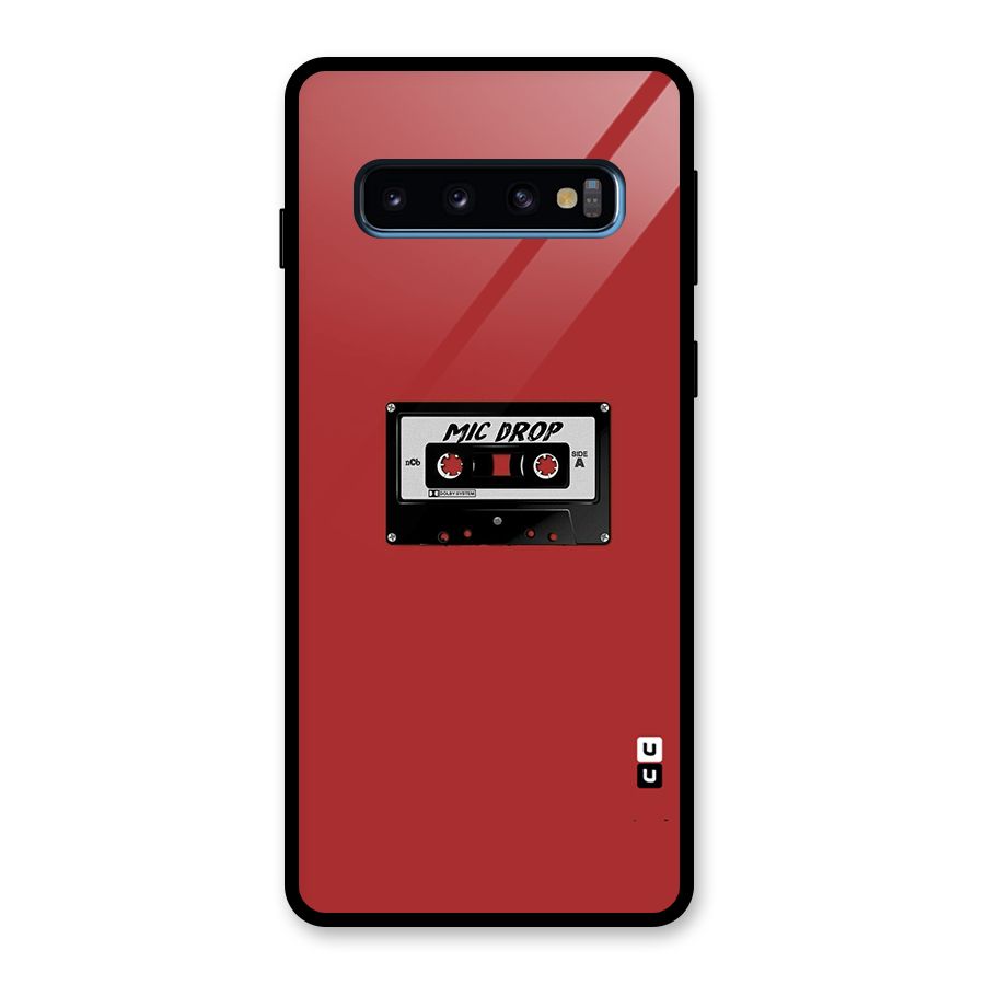 Mic Drop Cassette Minimalistic Glass Back Case for Galaxy S10