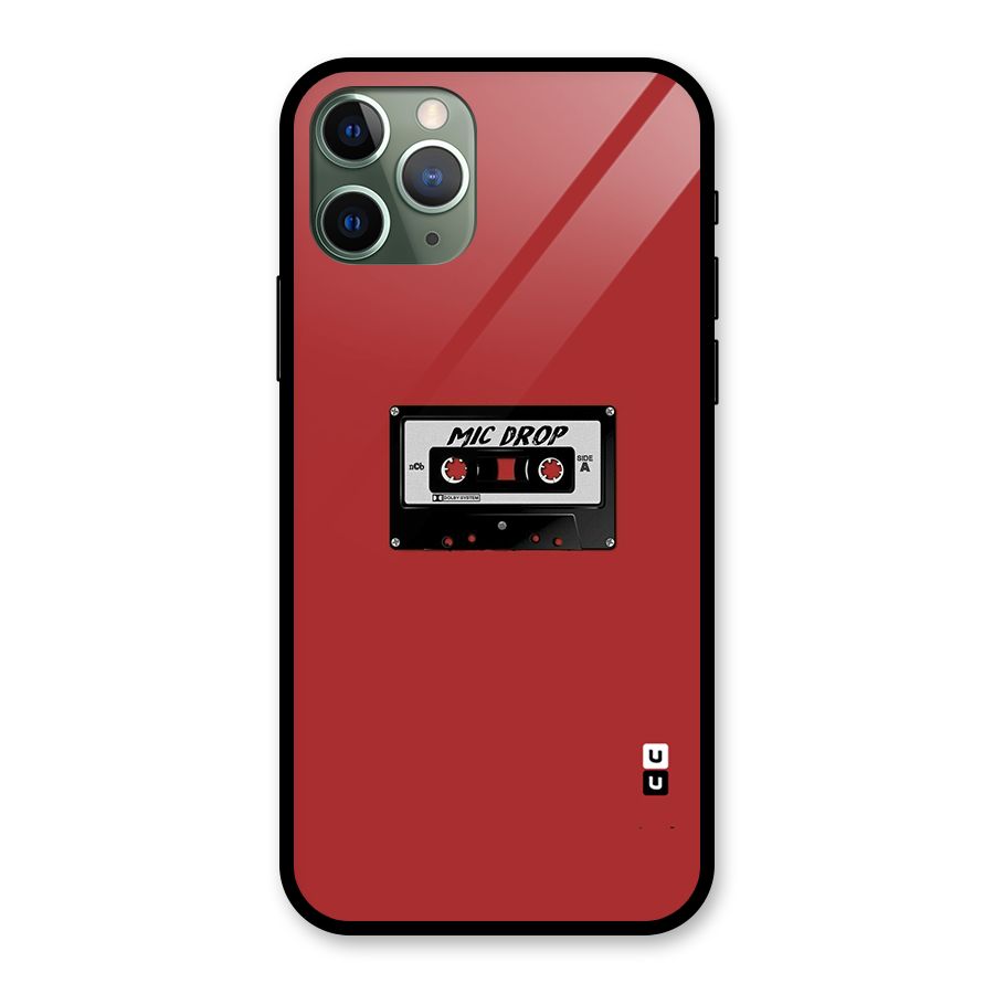 Mic Drop Cassette Minimalistic Glass Back Case for iPhone 11 Pro