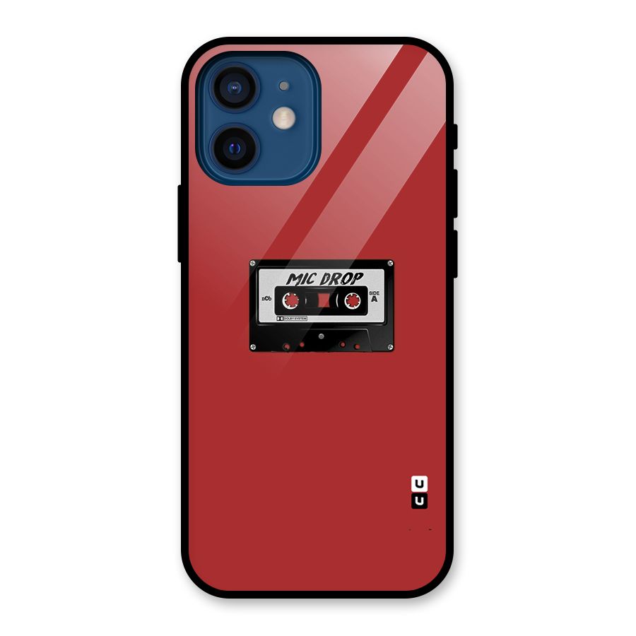Mic Drop Cassette Minimalistic Glass Back Case for iPhone 12 Mini