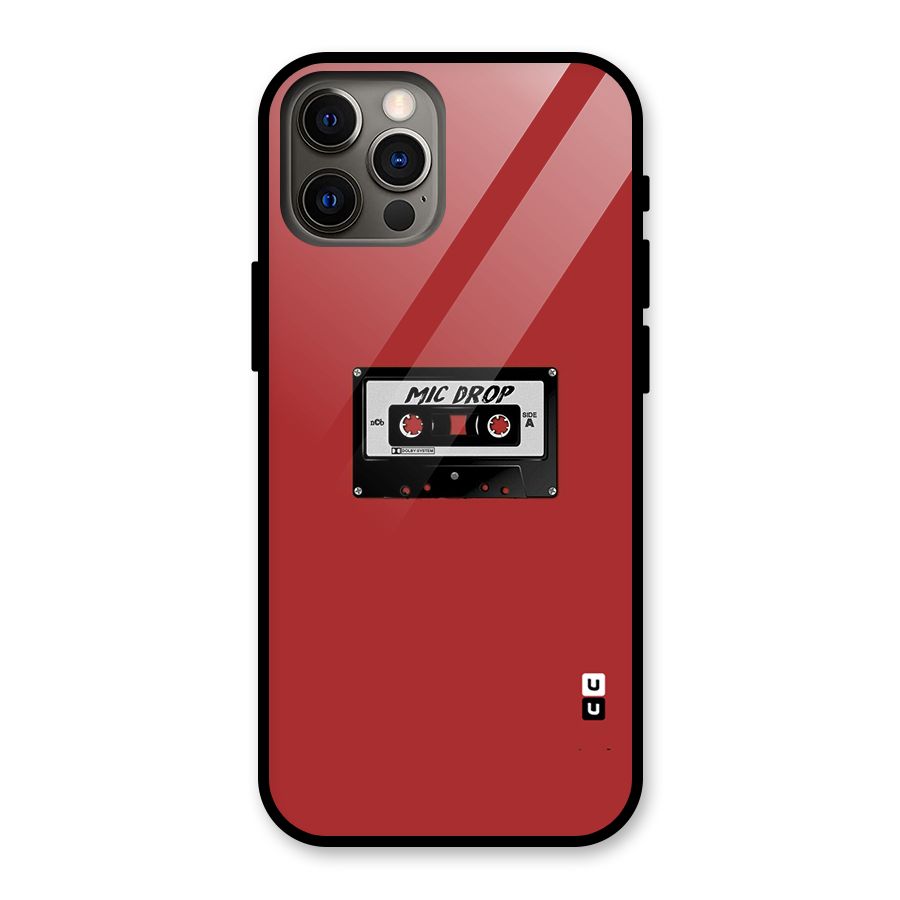 Mic Drop Cassette Minimalistic Glass Back Case for iPhone 12 Pro