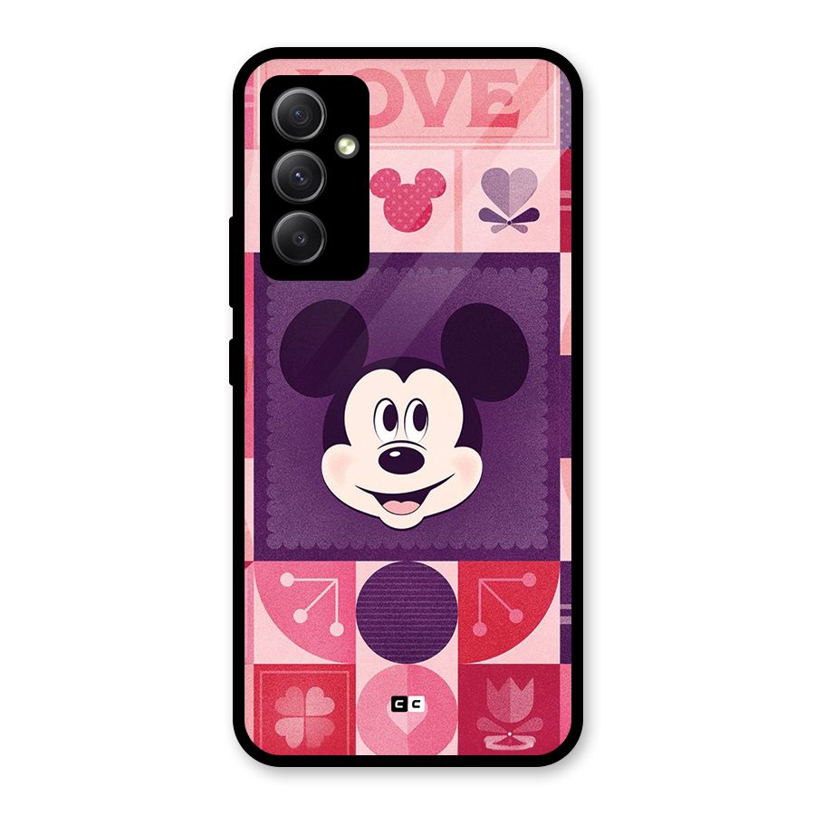 Mice In Love Glass Back Case for Galaxy A34