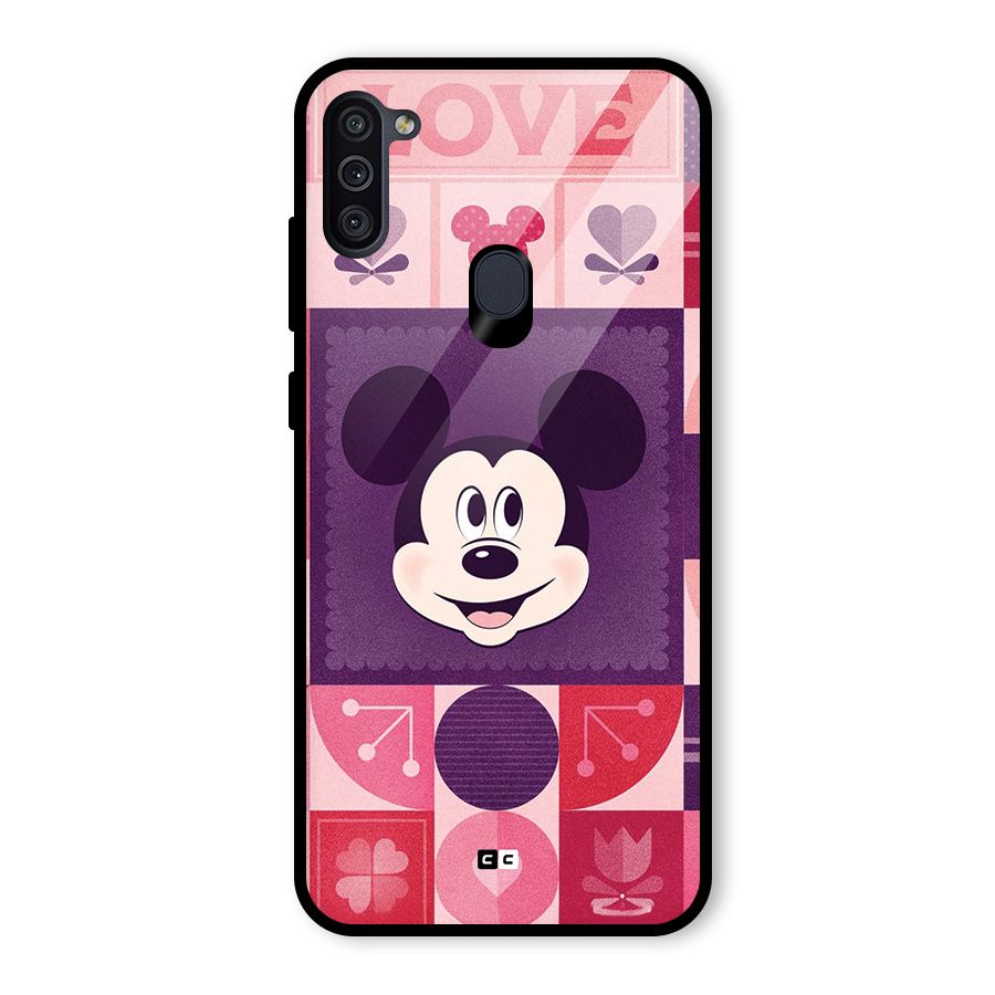 Mice In Love Glass Back Case for Galaxy M11