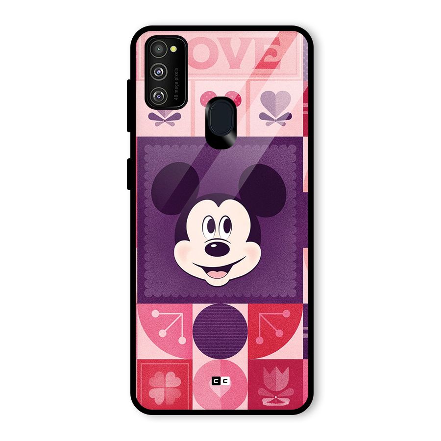 Mice In Love Glass Back Case for Galaxy M21