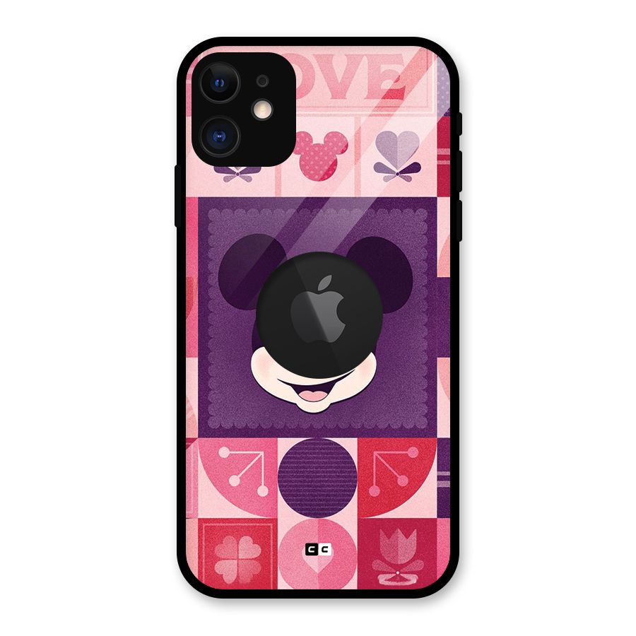 Mice In Love Glass Back Case for iPhone 11 Logo Cut