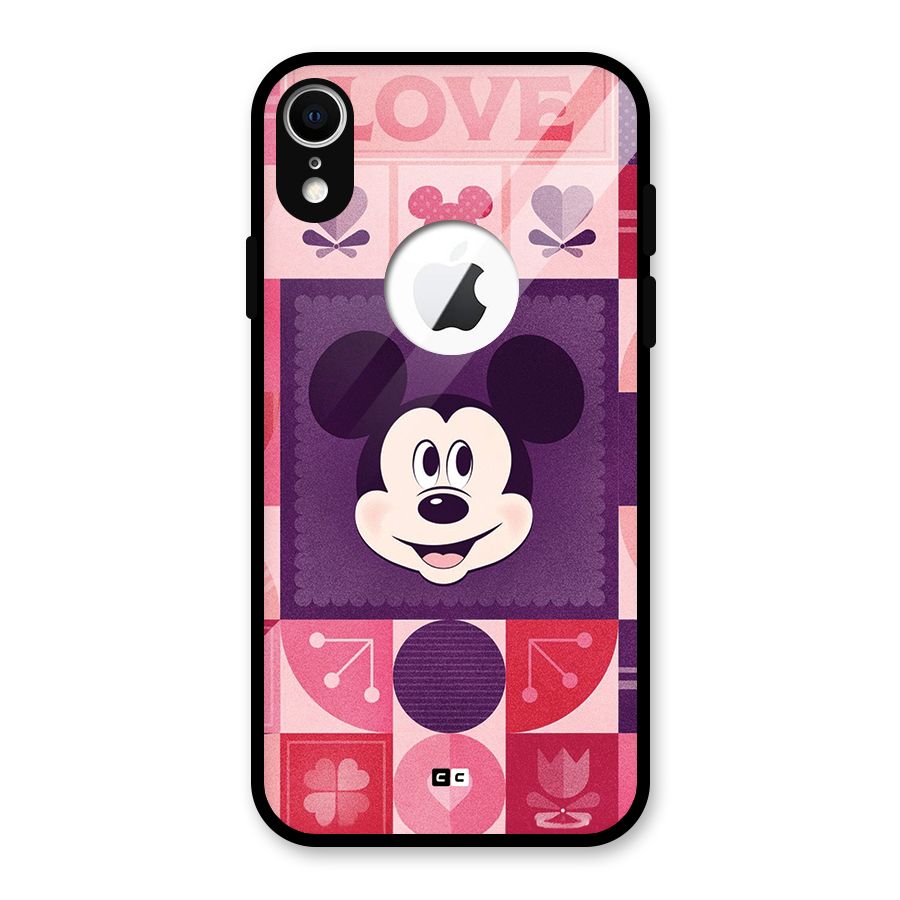 Mice In Love Glass Back Case for iPhone XR Logo Cut