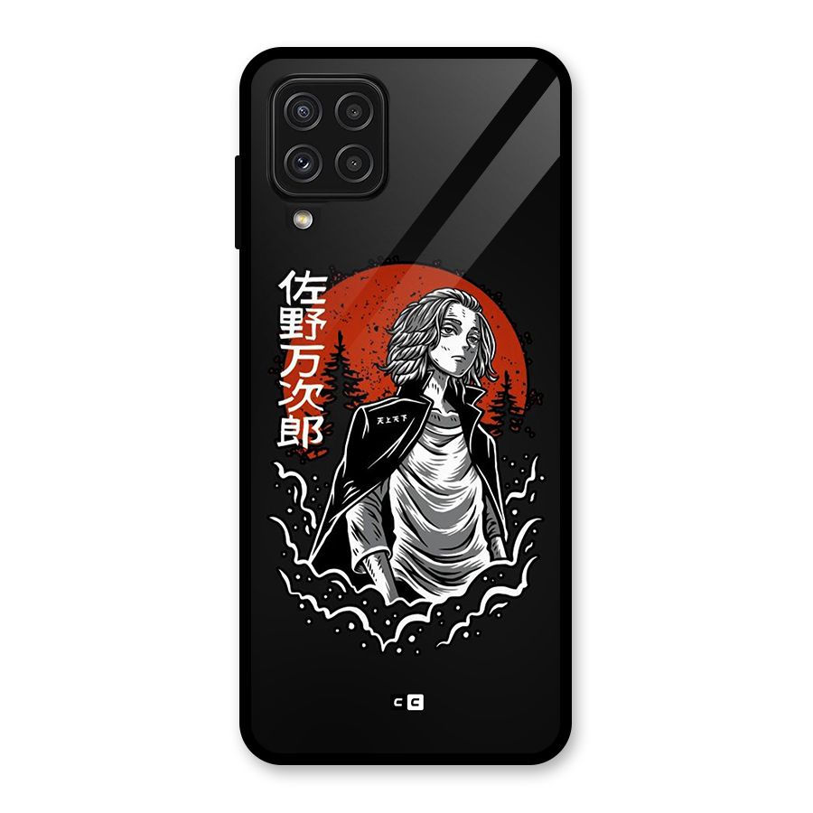 Mickey illustration Glass Back Case for Galaxy A22 4G