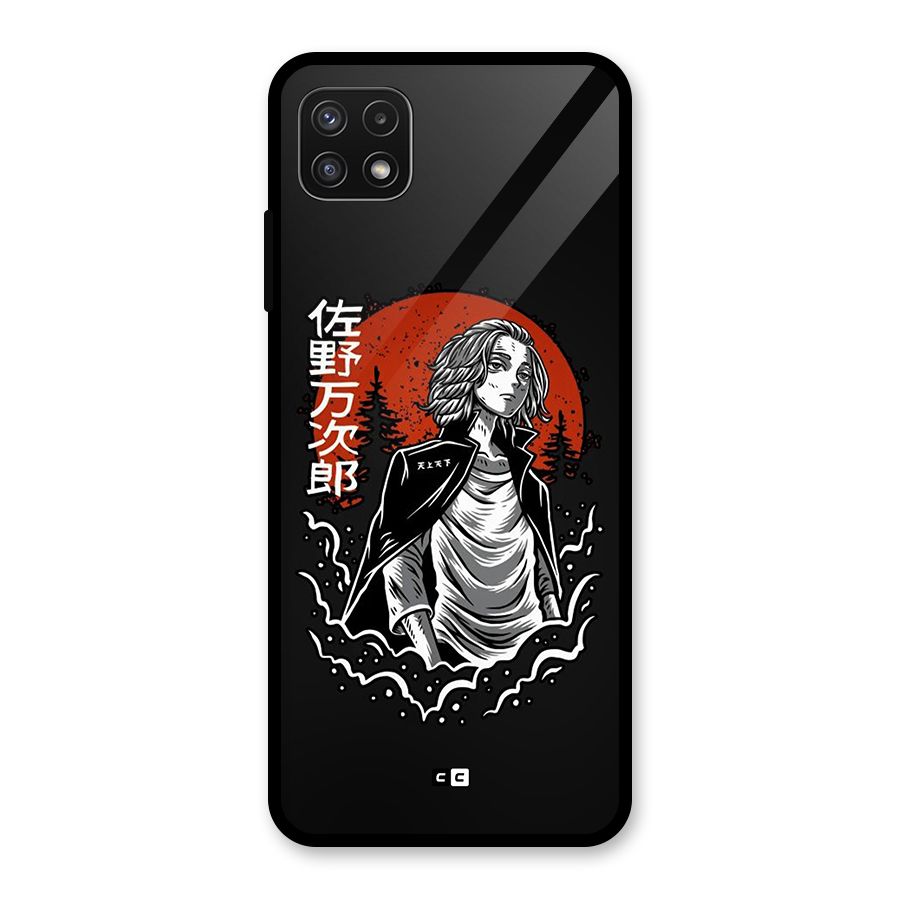 Mickey illustration Glass Back Case for Galaxy A22 5G