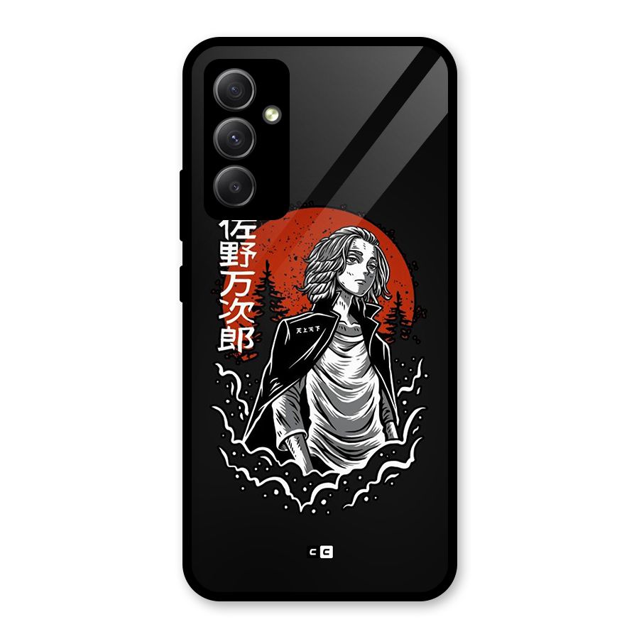 Mickey illustration Glass Back Case for Galaxy A34