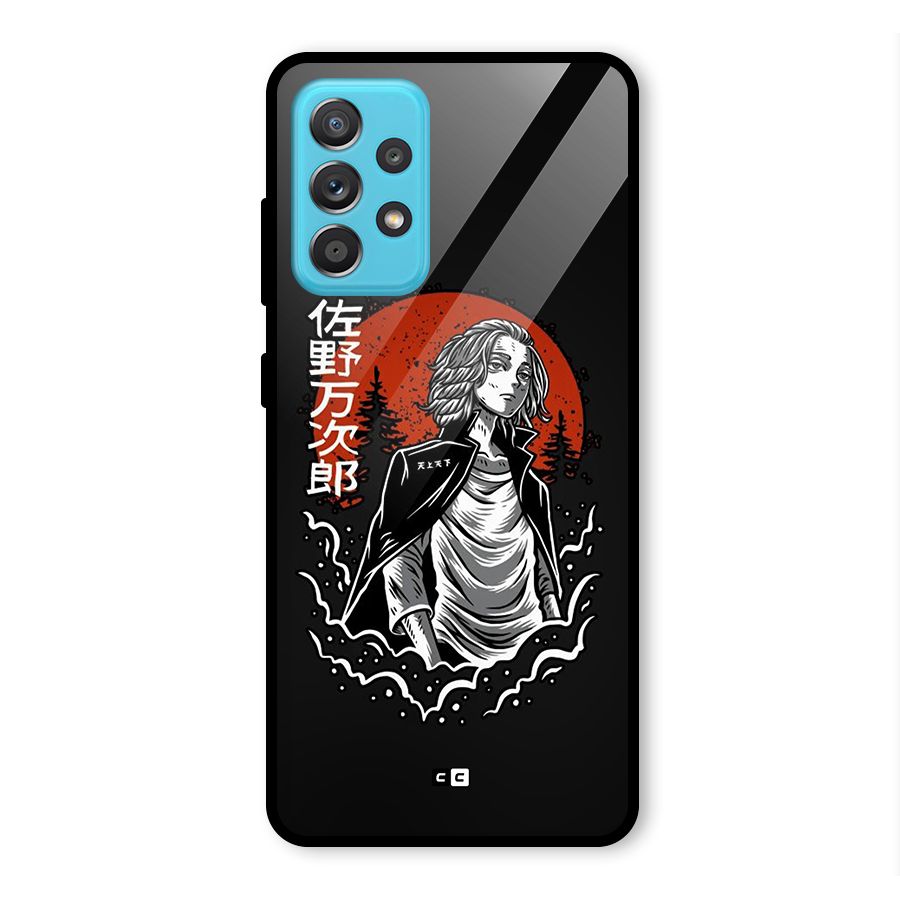 Mickey illustration Glass Back Case for Galaxy A52