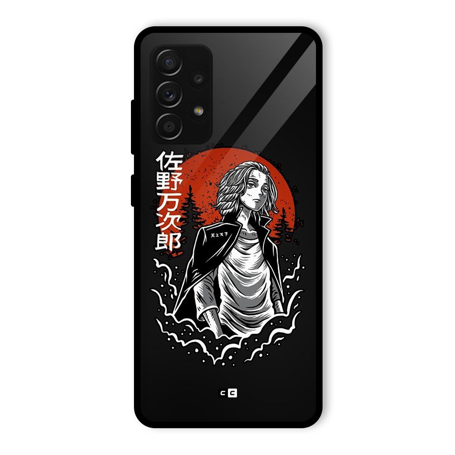 Mickey illustration Glass Back Case for Galaxy A53 5G