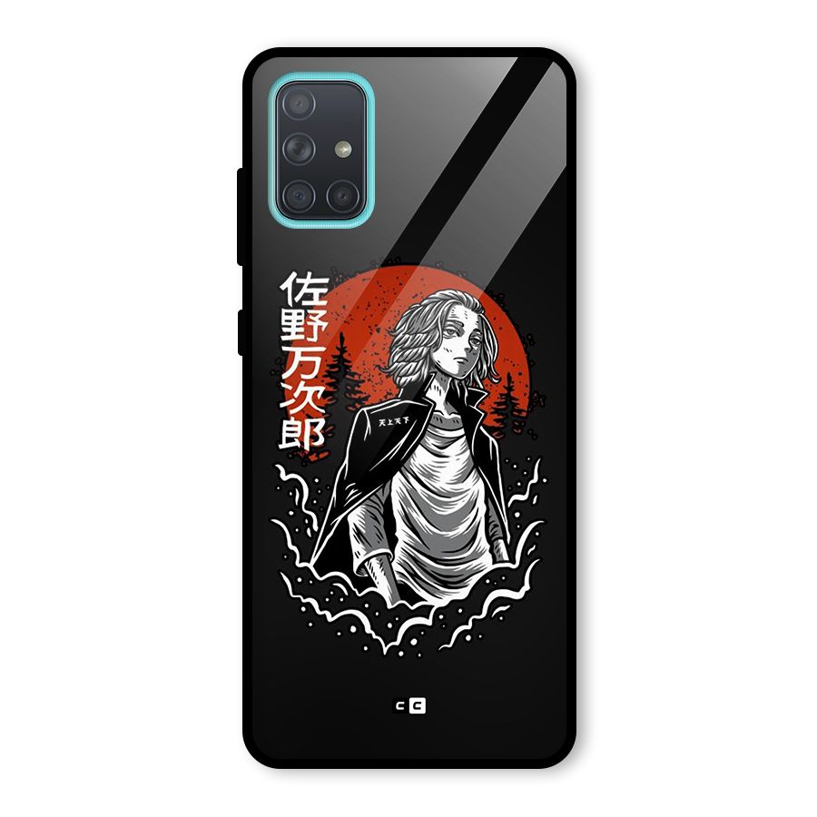 Mickey illustration Glass Back Case for Galaxy A71