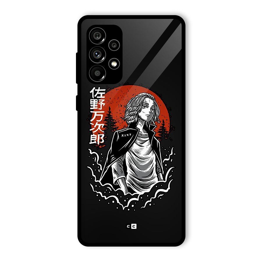 Mickey illustration Glass Back Case for Galaxy A73 5G