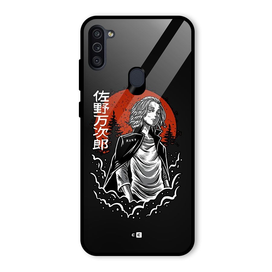 Mickey illustration Glass Back Case for Galaxy M11